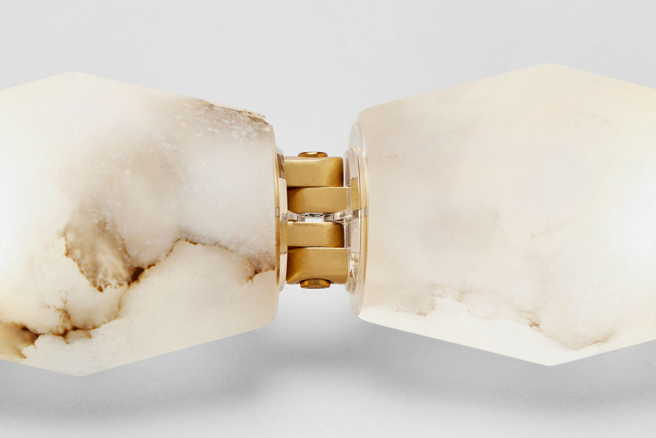 Collier Alabaster 132 Chandelier in Hand-Rubbed Antique Brass 2700K Surface 120V-277V Universal